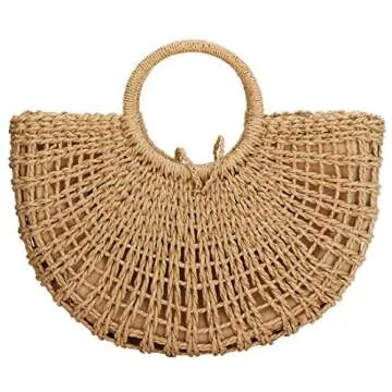 Handwoven Rattan Tote Bag for Women - Chic Straw Bag
