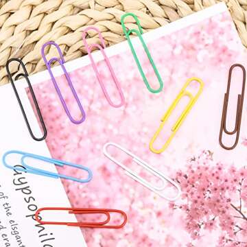 400 Pcs Colored Medium Jumbo Paper Clips for Organization