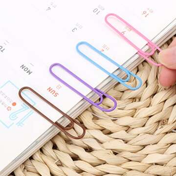 400 Pcs Colored Medium Jumbo Paper Clips for Organization