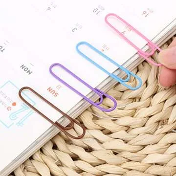 400 Pcs Colored Medium Jumbo Paper Clips for Organization