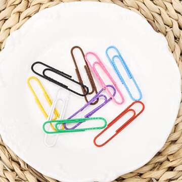 400 Pcs Colored Medium Jumbo Paper Clips for Organization