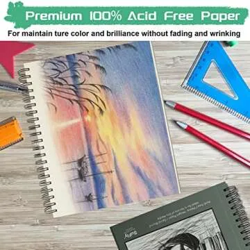 Sketch Book 5.5 X 8.5, Spiral Sketchbook Pack of 2, SuFly 200 Sheets (68 lb/100gsm) Acid Free Sketch Pads for Drawing for Adults Spiral Bound with Hard Cover for Kids & Adults, 100 Sheets Each
