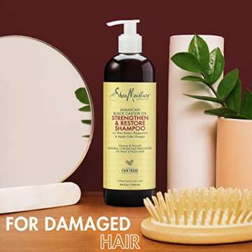 SheaMoisture Strengthen and Restore Shampoo for Damaged Hair Strengthen & Grow to Cleanse and Nourish 24 oz