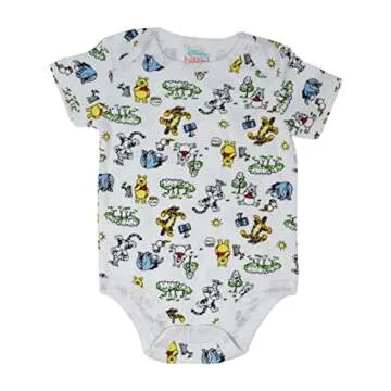 Disney Winnie the Pooh Newborn Baby Boys 5 Pack Bodysuits 6-9 Months