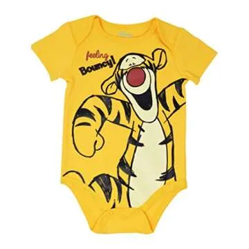 Disney Winnie the Pooh Newborn Baby Boys 5 Pack Bodysuits 6-9 Months