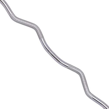 Everyday Essentials Olympic Super Curl Barbell Curl Bar, 48 inch (350 lb Weight Capacity), Silver (CB4S)