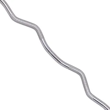 Everyday Essentials Olympic Super Curl Barbell Curl Bar, 48 inch (350 lb Weight Capacity), Silver (CB4S)