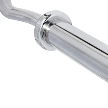 Everyday Essentials Olympic Super Curl Barbell Curl Bar, 48 inch (350 lb Weight Capacity), Silver (CB4S)