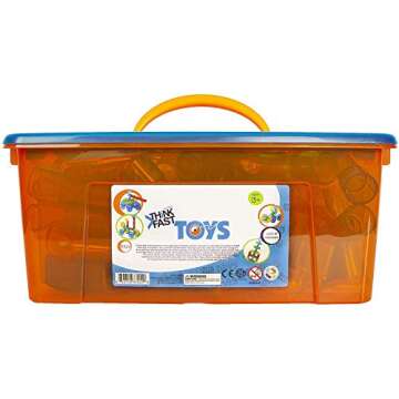 Think Fast Toys - Translucent Plastic Tube Manipulatives Set (64 Pieces) for STEM Learning