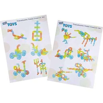 Exciting Translucent Tubes Creation Set for Kids - 64 Pieces