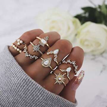 CSIYANJRY99 Cute Rings for Women Teens Gifts Trendy Stuff Stackable Knuckle Rings Set Fashion Things...