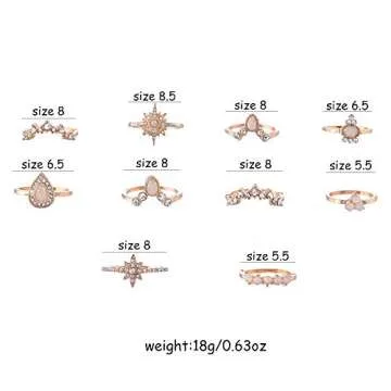 CSIYANJRY99 Cute Rings for Women Teens Gifts Trendy Stuff Stackable Knuckle Rings Set Fashion Things Christmas Gifts Stocking Stuffers Boho Vintage Crystal Aesthetic Jewelry