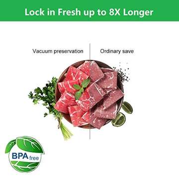 Buytoes Vacuum Sealer Bags - 200 Count BPA Free