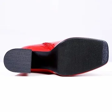 LanreyTaley Knee High Platform Chunky Block Heel Boots