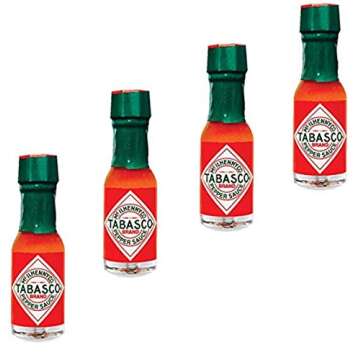 Tabasco Sauce Mini Travel Bottles - Refills for Hot Sauce Travel Keychain. Miniature Gifts Bottle For On The Go. Set of 4.