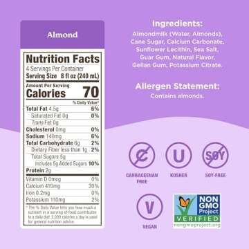 Califia Farms Almond Barista Blend Milk 32 Oz Pack of 6