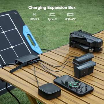 Ruko Solar Generator 330W, 288.6Wh Backup Lithium Battery with 1×100 Watt Solar Panel, Pure Sine Wave AC Outlet, Solar Generator for RVs/Outdoor Camping/Travel Blackout