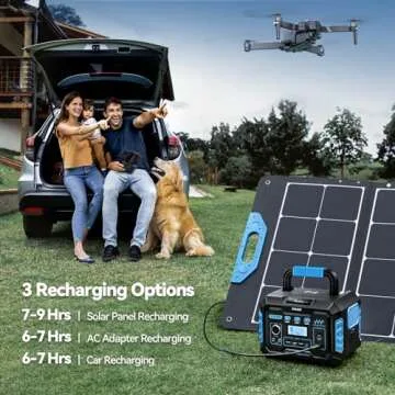 Ruko Solar Generator 330W, 288.6Wh Backup Lithium Battery with 1×100 Watt Solar Panel, Pure Sine Wave AC Outlet, Solar Generator for RVs/Outdoor Camping/Travel Blackout