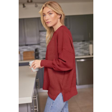 LILLUSORY Women’s Oversized Batwing Sweater for Fall