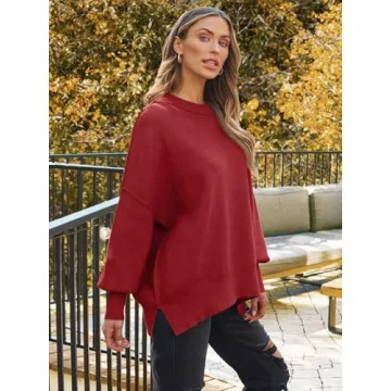 LILLUSORY Women’s Oversized Batwing Sweater for Fall