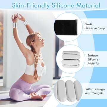 Wrist Ankle Weights for Women, Adjustable Ankle Weights Strength Training Silicone Bracelets Workout Wrist Ankle Weights for Men Women Yoga Running Dance Ankle Arm Leg Weights (2lb Grey)