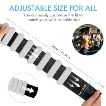 Wrist Ankle Weights for Women, Adjustable Ankle Weights Strength Training Silicone Bracelets Workout Wrist Ankle Weights for Men Women Yoga Running Dance Ankle Arm Leg Weights (2lb Grey)