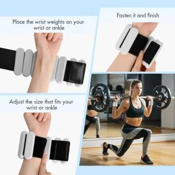 Wrist Ankle Weights for Women, Adjustable Ankle Weights Strength Training Silicone Bracelets Workout Wrist Ankle Weights for Men Women Yoga Running Dance Ankle Arm Leg Weights (2lb Grey)