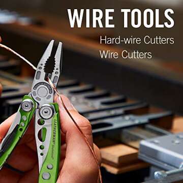 LEATHERMAN, Skeletool Lightweight Multitool with Combo Knife and Bottle Opener, Green