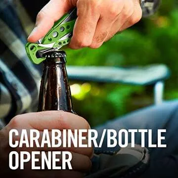 LEATHERMAN, Skeletool Lightweight Multitool with Combo Knife and Bottle Opener, Green