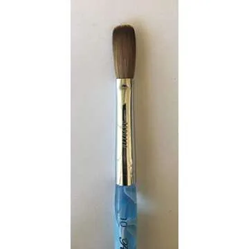 Blue Marble Petal Kolinsky Acrylic Manicure Powder Nail Brush (CRIMPED) - (Size #10)