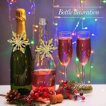 6 Pieces Christmas Snowflake Napkin Ring Xmas Napkin Rings Holder Buckle Christmas Napkin Ring Rhinestone Metal Round Serviette Buckle for Christmas Wedding Party Table Decoration Supplies (Gold)