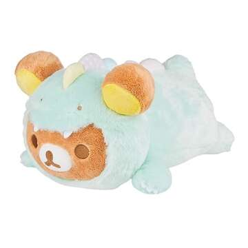 Rilakkuma San-X Original Plays with Dino Laydown Series Plush - Soft Green - 15-inch Plush