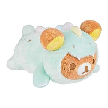 Rilakkuma San-X Original Plays with Dino Laydown Series Plush - Soft Green - 15-inch Plush