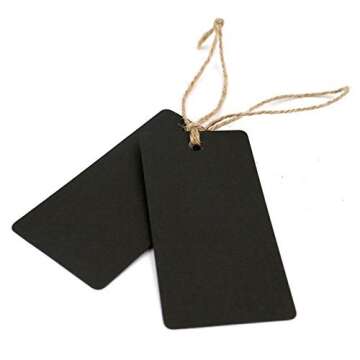 G2PLUS Black Gift Tags - 100PCS Blank Hang Tags with String