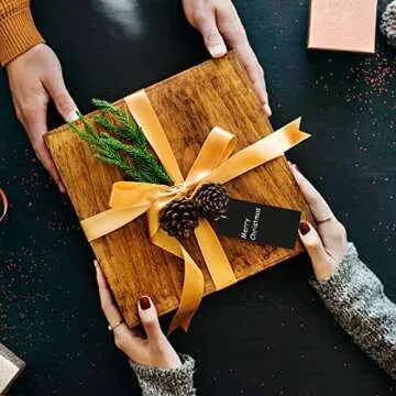 G2PLUS Black Gift Tags - 100PCS Blank Hang Tags with String