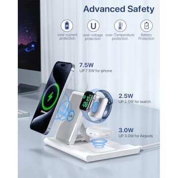 EXW Wireless Charger, 3 in 1 Charging Station for Apple Devices, Fast Wireless Charger Stand for iPh...
