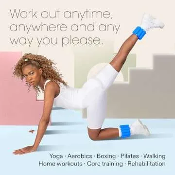 Bala Bangles Wrist & Ankle Weights for Women & Men (Ocean) - 1 Pound Adjustable Silicone Weighted Bracelet Set for Gym, Yoga, Pilates, Cardio & Strength Training - Wearable Arm & Leg Workout Weights