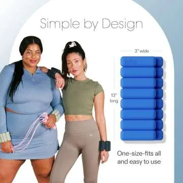 Bala Bangles Wrist & Ankle Weights for Women & Men (Ocean) - 1 Pound Adjustable Silicone Weighted Bracelet Set for Gym, Yoga, Pilates, Cardio & Strength Training - Wearable Arm & Leg Workout Weights