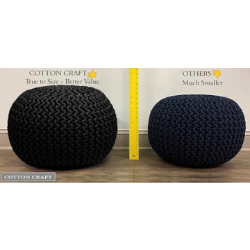 Stylish COTTON CRAFT Round Dori Pouf - Versatile Footrest