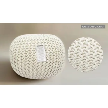Stylish COTTON CRAFT Round Dori Pouf - Versatile Footrest