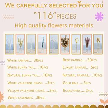 Natural Pampas Grass Mix Bouquet for Home Decor