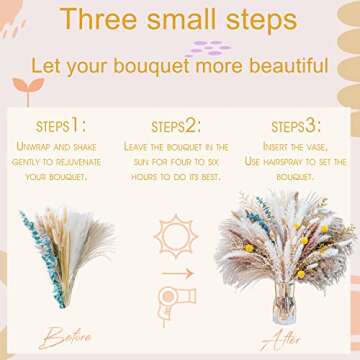 Natural Pampas Grass Mix Bouquet for Home Decor