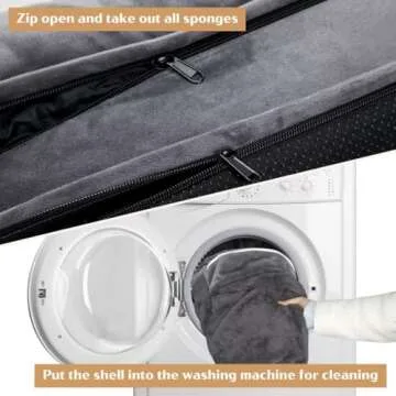 Comfort Expression XL Dog Bed with Bolster, Waterproof Orthopedic Foam Dog Beds for Extra Large Dogs, Washable Dog Bed Sofa Pet Bed with Removable Cover & Non-Slip Bottom(X-Large,Dark Grey)