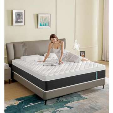 ADDNUSS Queen Mattress - 12 Inch Memory Foam Hybrid Comfort