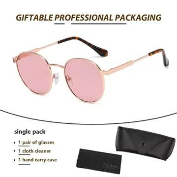 Freckles Mark 60s Vintage Round Sunglasses with UV400 Protection