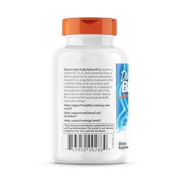 Doctor's Best Fully Active B12 1500 mcg, Non-GMO, Vegan, Gluten Free, Supports Healthy Memory, Mood and Circulation, 60 Count