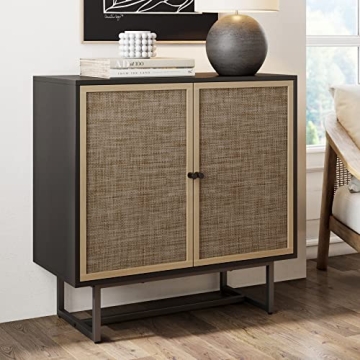Stylish Nathan James Kova Rattan Wood Storage Cabinet