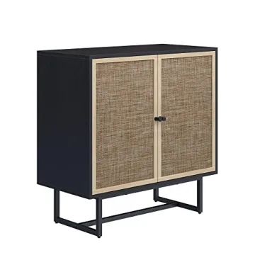 Stylish Nathan James Kova Rattan Wood Storage Cabinet