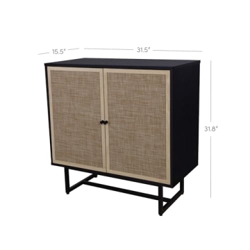 Stylish Nathan James Kova Rattan Wood Storage Cabinet