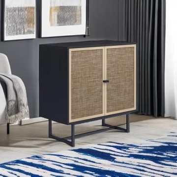 Stylish Nathan James Kova Rattan Wood Storage Cabinet